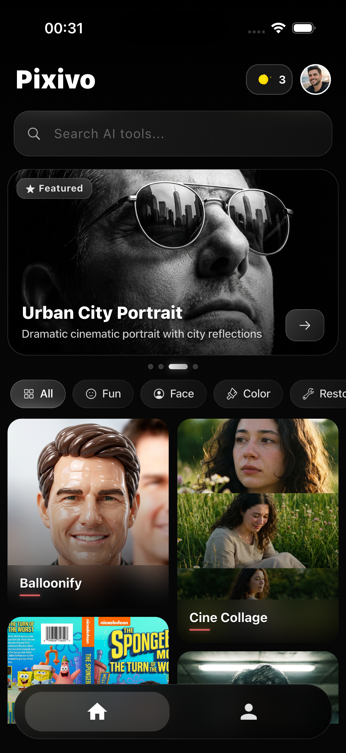 Pixivo AI photo enhancement app screenshot